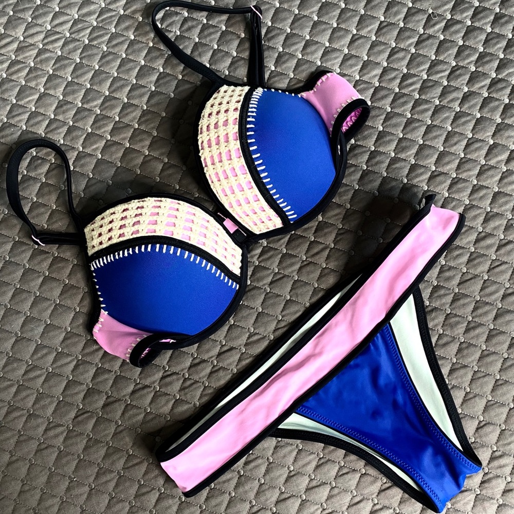 Victoria’s Secret Blue and Pink Cheeky Bikini
